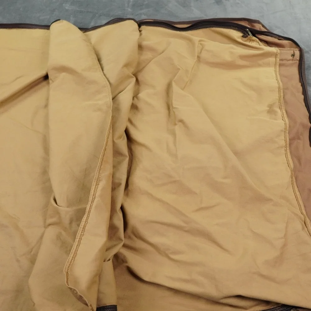 Duluth Trading 1 Night Stand Rolled Bag Tan Leather Canvas Suit Shoes Shaving